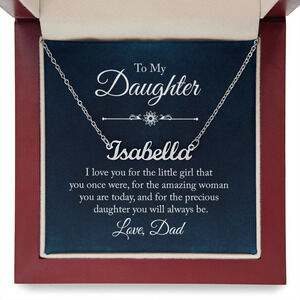 To My Daughter Dad's Little Girl Personalized Name Necklace Stainless Steel Cust